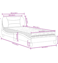 Bett mit Matratze Dunkelbraun 90x200 cm Stoff