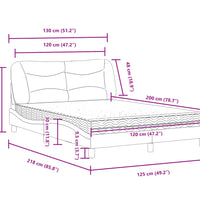 Bett mit Matratze Schwarz 120x200 cm Stoff