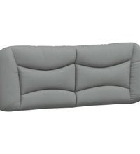 Bett mit Matratze Hellgrau 140x190 cm Stoff