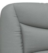 Bett mit Matratze Hellgrau 140x190 cm Stoff