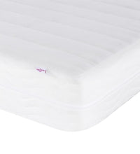 Bett mit Matratze Hellgrau 140x190 cm Stoff