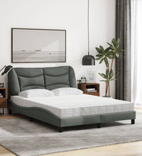 Bett mit Matratze Dunkelgrau 140x190 cm Stoff