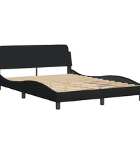 Bett mit Matratze Schwarz 140x190 cm Stoff