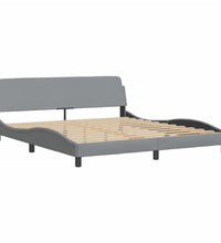 Bett mit Matratze Hellgrau 180x200 cm Stoff