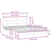 Bett mit Matratze Hellgrau 180x200 cm Stoff