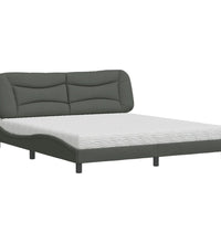 Bett mit Matratze Dunkelgrau 180x200 cm Stoff