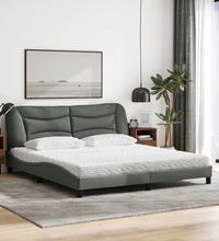 Bett mit Matratze Dunkelgrau 180x200 cm Stoff