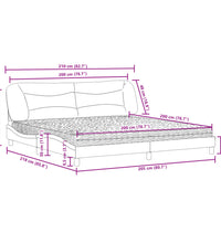 Bett mit Matratze Hellgrau 200x200 cm Stoff