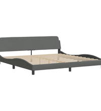 Bett mit Matratze Dunkelgrau 200x200 cm Stoff