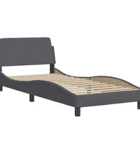 Bett mit Matratze Dunkelgrau 80x200 cm Samt