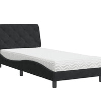 Bett mit Matratze Schwarz 90x190 cm Samt