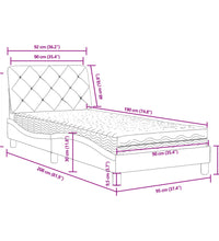 Bett mit Matratze Schwarz 90x190 cm Samt