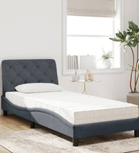 Bett mit Matratze Dunkelgrau 90x200 cm Samt