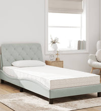 Bett mit Matratze Hellgrau 100x200 cm Samt