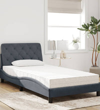 Bett mit Matratze Dunkelgrau 100x200 cm Samt