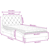 Bett mit Matratze Dunkelgrau 100x200 cm Samt