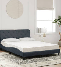 Bett mit Matratze Dunkelgrau 140x190 cm Samt
