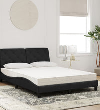 Bett mit Matratze Schwarz 140x190 cm Samt