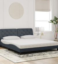 Bett mit Matratze Dunkelgrau 180x200 cm Samt