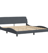 Bett mit Matratze Dunkelgrau 180x200 cm Samt