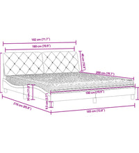 Bett mit Matratze Dunkelgrau 180x200 cm Samt