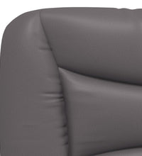 Bett mit Matratze Grau 90x190 cm Kunstleder