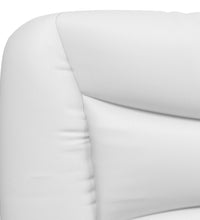 Bett mit Matratze Weiß und Schwarz 90x190 cm Kunstleder