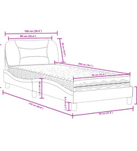 Bett mit Matratze Weiß 90x200 cm Kunstleder