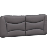 Bett mit Matratze Grau 140x190 cm Kunstleder