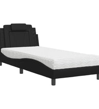 Bett mit Matratze Schwarz 80x200 cm Kunstleder