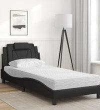 Bett mit Matratze Schwarz 80x200 cm Kunstleder