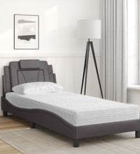 Bett mit Matratze Grau 80x200 cm Kunstleder