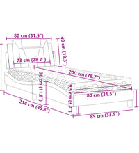 Bett mit Matratze Grau 80x200 cm Kunstleder
