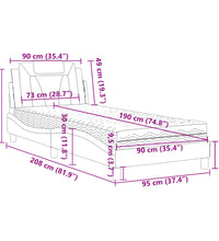 Bett mit Matratze Weiß 90x190 cm Kunstleder