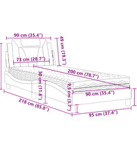 Bett mit Matratze Schwarz 90x200 cm Kunstleder