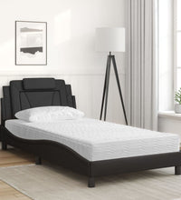 Bett mit Matratze Schwarz 100x200 cm Kunstleder