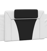 Bett mit Matratze Weiß und Schwarz 100x200 cm Kunstleder