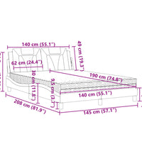 Bett mit Matratze Braun 140x190 cm Kunstleder