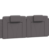 Bett mit Matratze Grau 140x190 cm Kunstleder