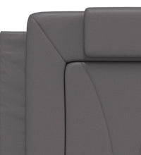 Bett mit Matratze Grau 140x190 cm Kunstleder