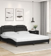 Bett mit Matratze Schwarz 180x200 cm Kunstleder