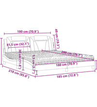 Bett mit Matratze Schwarz 180x200 cm Kunstleder