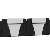 Bett mit Matratze Schwarz und Weiß 180x200 cm Kunstleder