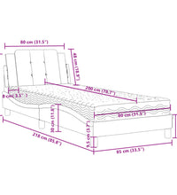 Bett mit Matratze Schwarz 80x200 cm Kunstleder