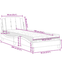 Bett mit Matratze Weiß 90x190 cm Kunstleder