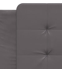 Bett mit Matratze Grau 90x190 cm Kunstleder