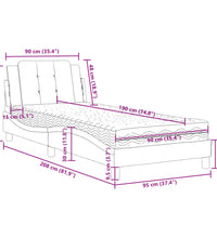 Bett mit Matratze Grau 90x190 cm Kunstleder