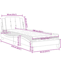 Bett mit Matratze Schwarz 90x200 cm Kunstleder