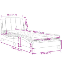 Bett mit Matratze Braun 90x200 cm Kunstleder