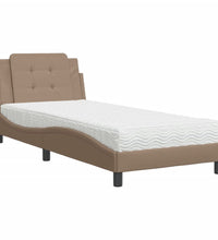 Bett mit Matratze Cappuccino-Braun 90x200 cm Kunstleder